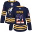 Adidas Buffalo Sabres #21 Kyle Okposo Navy Blue Home Authentic USA Flag Womens Stitched NHL Jersey