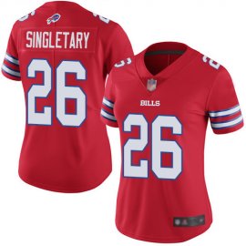 Nike Buffalo Bills #26 Devin Singletary Red Womens Stitched NFL Limited Rush Jersey