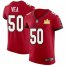 Tampa Bay Buccaneers #50 Vita Vea Mens Super Bowl LV Champions Patch Nike Red Vapor Elite Jersey