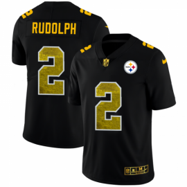 Pittsburgh Steelers #2 Mason Rudolph Mens Black Nike Golden Sequin Vapor Limited NFL Jersey