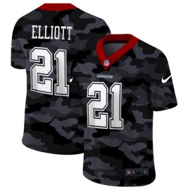 Dallas Cowboys #21 Ezekiel Elliott Mens Nike 2020 Black CAMO Vapor Untouchable Limited Stitched NFL Jersey
