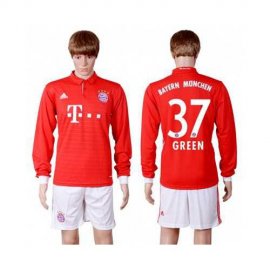 Bayern Munchen #37 Green Home Long Sleeves Soccer Club Jersey