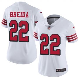 Nike San Francisco 49ers #22 Matt Breida White Rush Womens Stitched NFL Vapor Untouchable Limited Jersey