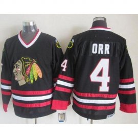 Chicago Blackhawks #4 Bobby Orr Black CCM Throwback Stitched NHL Jersey
