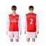 Arsenal #2 Debuchy Red Home Long Sleeves Soccer Club Jersey