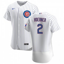 Chicago Cubs #2 Nico Hoerner Mens Nike White Home 2020 Authentic Player Jersey