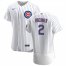 Chicago Cubs #2 Nico Hoerner Mens Nike White Home 2020 Authentic Player Jersey