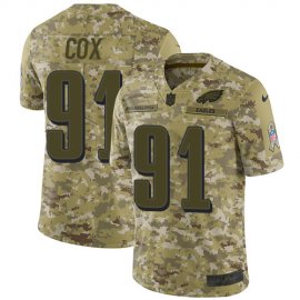 Nike Philadelphia Eagles #91 Fletcher Cox Camo Mens Stitched NFL Limited 2018 Salute To Service Jersey