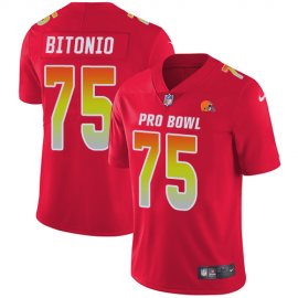 Nike Cleveland Browns #75 Joel Bitonio Red Mens Stitched NFL Limited AFC 2019 Pro Bowl Jersey