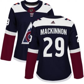 Adidas Colorado Avalanche #29 Nathan MacKinnon Navy Alternate Authentic Womens Stitched NHL Jersey