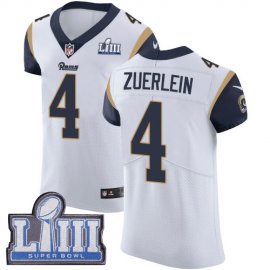 Nike Los Angeles Rams #4 Greg Zuerlein White Super Bowl LIII Bound Mens Stitched NFL Vapor Untouchable Elite Jersey