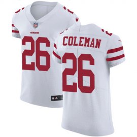 Nike San Francisco 49ers #26 Tevin Coleman White Mens Stitched NFL Vapor Untouchable Elite Jersey