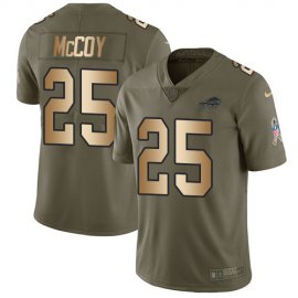 Nike Buffalo Bills #25 LeSean McCoy Olive/Gold Mens Stitched NFL Limited 2017 Salute To Service Jersey