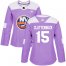 Adidas New York Islanders #15 Cal Clutterbuck Purple Authentic Fights Cancer Womens Stitched NHL Jersey