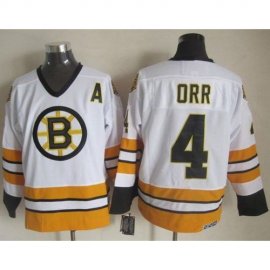 Boston Bruins #4 Bobby Orr White/Yellow CCM Throwback Stitched NHL Jersey
