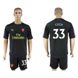 Arsenal #33 Cech Black Goalkeeper Soccer Club Jersey