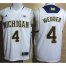 Michigan Wolverines 4 Chirs Webber Big 10 Patch White NCAA Basketball Jerseys