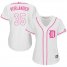 Detroit Tigers #35 Justin Verlander White/Pink Fashion Womens Stitched MLB Jersey