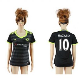 Womens Chelsea #10 Hazard Away Soccer Club Jersey