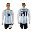 Argentina #20 Paredes Home Long Sleeves Soccer Country Jersey