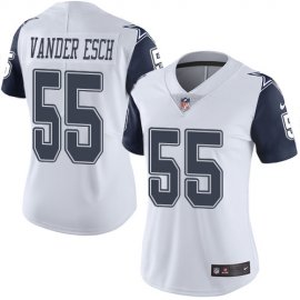 Nike Dallas Cowboys #55 Leighton Vander Esch White Womens Stitched NFL Limited Rush Jersey