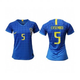 Womens Brazil #5 Casemiro Away Soccer Country Jersey