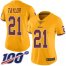 Nike Washington Football Team #21 Sean Taylor Gold Womens Stitched NFL Limited Rush 100th Season Jersey