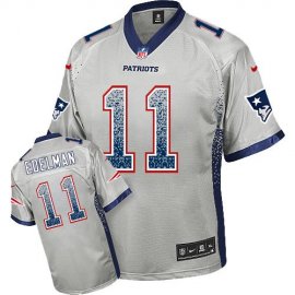 Nike New England Patriots #11 Julian Edelman Grey Youth Stitched NFL Elite Drift Fashion Jersey
