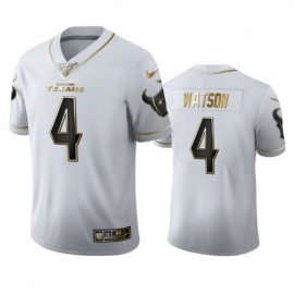 Houston Texans #4 DeAndre Hopkins Watson Mens Nike White Golden Edition Vapor Limited NFL 100 Jersey