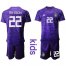 Germany #22 Ter Stegen Purple Goalkeeper Kid Soccer Country Jersey