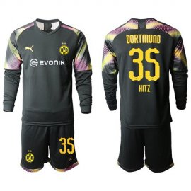 Dortmund #35 Hitz Black Goalkeeper Long Sleeves Soccer Club Jersey