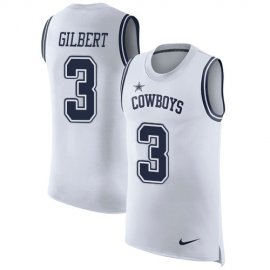 Nike Dallas Cowboys #3 Garrett Gilbert White Mens Stitched NFL Limited Rush Tank Top Jersey