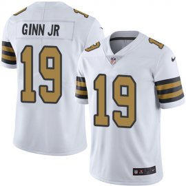 Nike New Orleans Saints #19 Ted Ginn Jr White Mens Stitched NFL Limited Rush Jersey