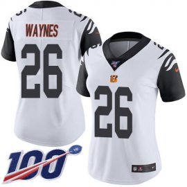 Nike Cincinnati Bengals #26 Trae Waynes White Womens Stitched NFL Limited Rush 100th Season Jersey