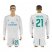 Real Madrid #21 Morata White Home Long Sleeves Soccer Club Jersey