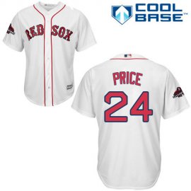 Boston Red Sox #24 David Price White Cool Base 2018 World Series Champions Stitched Youth MLB Jersey