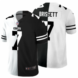 Indianapolis Colts #7 Jacoby Brissett Mens Black V White Peace Split Nike Vapor Untouchable Limited NFL Jersey