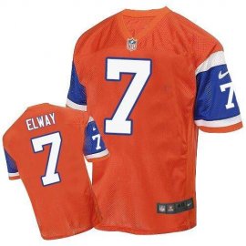 Nike Denver Broncos #7 John Elway Orange Throwback Mens Stitched NFL Elite Jersey