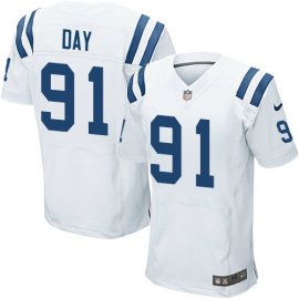 Nike Indianapolis Colts #91 Sheldon Day White Mens Stitched NFL New Elite Jersey