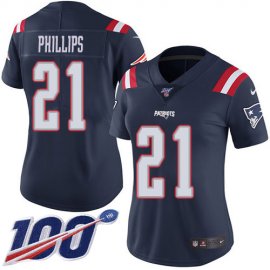 Nike New England Patriots #21 Adrian Phillips Navy Blue Womens Stitched NFL Limited Rush 100th Season Jersey
