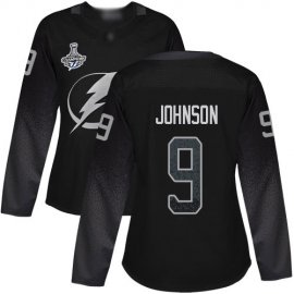 Adidas Tampa Bay Lightning #9 Tyler Johnson Black Alternate Authentic Womens 2020 Stanley Cup Champions Stitched NHL Jersey