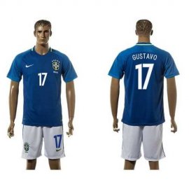 Brazil #17 Gustavo Alves Away Soccer Country Jersey