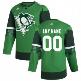 Pittsburgh Penguins Mens Adidas 2020 St. Patricks Day Custom Stitched NHL Jersey Green