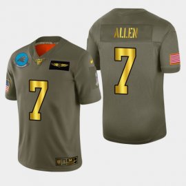 Carolina Carolina Panthers #7 Kyle Allen Mens Nike Olive Gold 2019 Salute to Service Limited NFL 100 Jersey