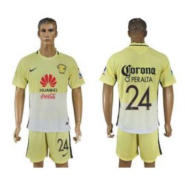 America #24 O.Peralta Home Soccer Club Jersey