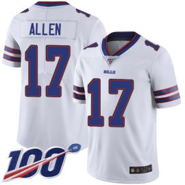 Nike Buffalo Bills #17 Josh Allen White Mens Stitched NFL 100th Season Vapor Limited Jersey