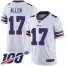 Nike Buffalo Bills #17 Josh Allen White Mens Stitched NFL 100th Season Vapor Limited Jersey