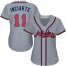 Atlanta Braves #11 Ender Inciarte Grey Road Womens Stitched MLB Jersey