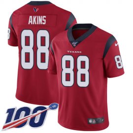 Nike Houston Texans #88 Jordan Akins Red Alternate Mens Stitched NFL 100th Season Vapor Untouchable Limited Jersey