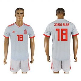 Spain #18 Jordi Alba Away Soccer Country Jersey